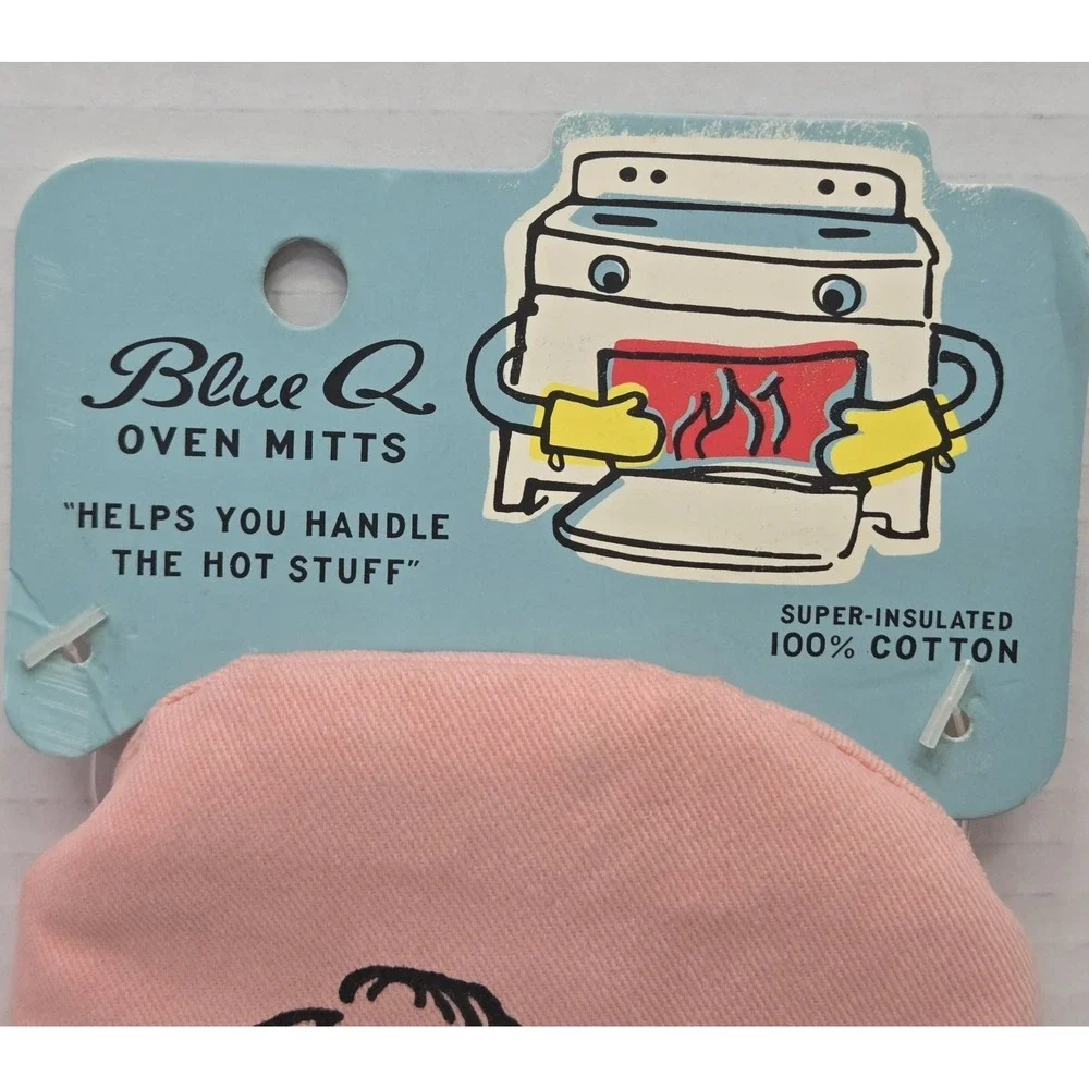 Blue Q Novelty Oven Mitt I've‎ Got a Knife Pink Retro Pot Holder Funny Gift New